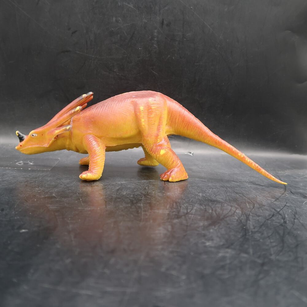 Imperial Dinosaur Toy Strycasaurus Rubber Figure Vintage 1985 Brown Yellow